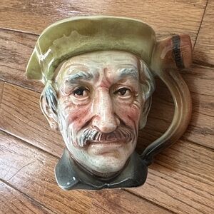 Vintage Arnart 5th Avenue Hand-Painted Toby Head Mug Brown Aqua